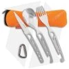 Baladeo Basecamp Stainless Steel 3-Piece Spoon Fork Knife Set (Orange)