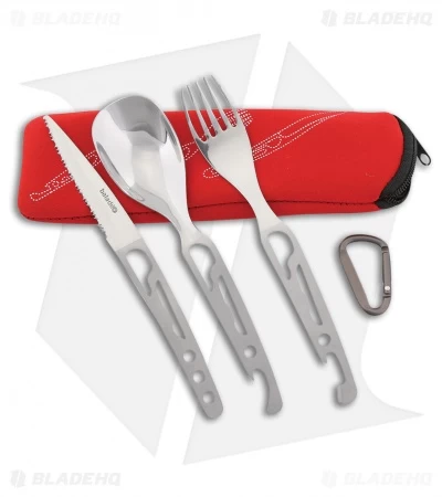 Baladeo Basecamp Stainless Steel 3-Piece Spoon Fork Knife Set (Red) 3 Baladeo Basecamp Stainless Steel 3-Piece Spoon Fork Knife Set (Red)