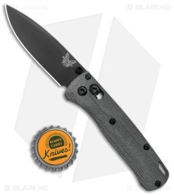 Flytanium Crossfade Black Canvas Micarta + Benchmade Mini Bugout Knife (3" BLK) -The Family Tools Shop Benchmade Mini Bugout Flytanium Crossfade Black Canvas Micarta Black BHQ 138130 jr bottlecap