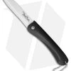 Benchmark Ceramic Folding Knife Black Rubber Handle (3" White)