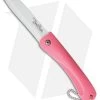 Benchmark Ceramic Folding Knife Pink Rubber Handle (3" White)