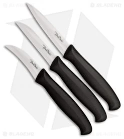 Benchmark Ceramic Paring 3-Piece Set Black Rubber