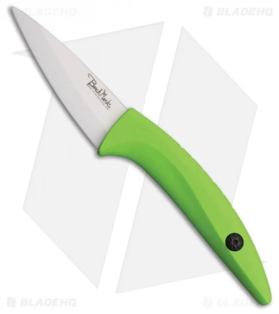 Benchmark Ceramic Paring Knife Lime Green Rubber (4" Plain) 3 Benchmark Ceramic Paring Knife Lime Green Rubber (4" Plain)