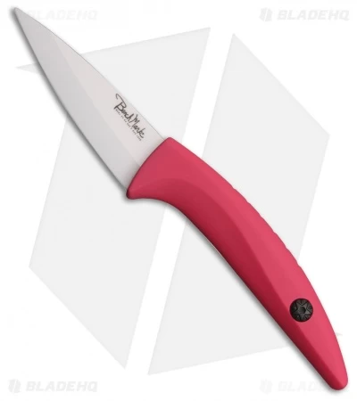 Benchmark Ceramic Paring Knife Pink Rubber (4" Plain) 3 Benchmark Ceramic Paring Knife Pink Rubber (4" Plain)