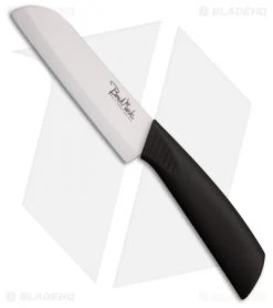 Benchmark Ceramic Santoku Kitchen Knife Black Rubber (5.25" Plain)