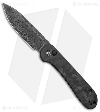 CIVIVI Elementum Button Lock Knife Black Shred CF (3.5" Damascus) 3 CIVIVI Elementum Button Lock Knife Black Shred CF (3.5" Damascus)