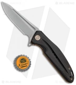 CIVIVI Statera Flipper Liner Lock Knife Black Carbon Fiber (3.5" SW) C901C -The Family Tools Shop CIVIVI Staera Flipper LL CF Satin BHQ 93256 jr bottlecap