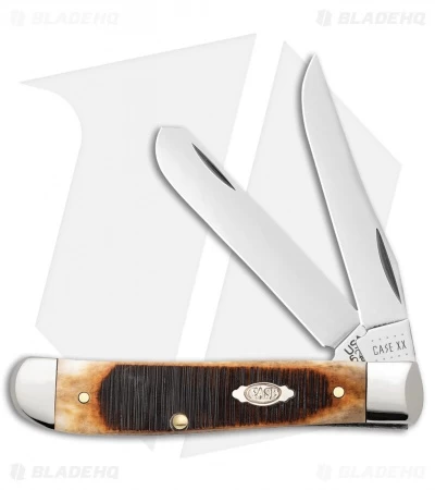 Case Sawcut Jig Mini Trapper Knife 3.5" Dark Molasses Bone (6207 SS) 3 Case Sawcut Jig Mini Trapper Knife 3.5" Dark Molasses Bone (6207 SS)
