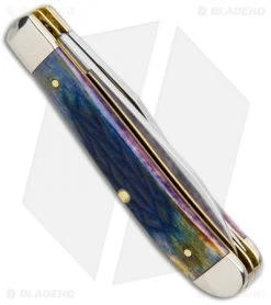 Case Cutlery Mini Trapper Knife 3.5" Purple Tribal Jigged Bone (6207W SS) -The Family Tools Shop Case Cutlery Mini Trapper Purple Tribal Jigged Bone SS 61807 BHQ 101136 jr side