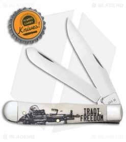Case Knives Iraqi Freedom Trapper Embellished Smooth Natural Bone - 50954 -The Family Tools Shop Case Knives Iraqi Freedom Trapper Embellished Smooth Natural Bone 50954 BHQ 123222 jr bottlecap