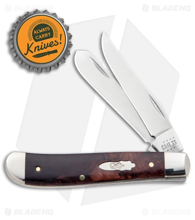 Case Mini Trapper Knife 3.5" Brown Maple Burl Wood (7207 SS) 64062 6 Case Mini Trapper Knife 3.5" Brown Maple Burl Wood (7207 SS) 64062 - Image 4