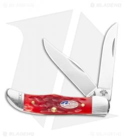 Case Pocket Hunter Knife 2.75" Standard Jigged Dark Red Bone