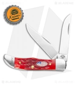 Case Pocket Hunter Knife 2.75" Standard Jigged Dark Red Bone -The Family Tools Shop Case Pocket Hunter Knife 2.75 Standard Jigged Dark Red Bone BHQ 114490 LS Bottlecap