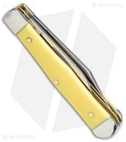 Case Small Swell Center Jack Knife 3" Yellow Synthetic (3225 1/2 SS) 65327 8 Case Small Swell Center Jack Knife 3" Yellow Synthetic (3225 1/2 SS) 65327 -The Family Tools Shop Case Small Swell Center Jack Yellow Synthetic SS BHQ 140679 jr side