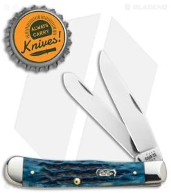 Case Trapper Knife 4.1" Pocket Worn Blue Bone/Peach Seed Jig (6254 SS) 51850 -The Family Tools Shop Case Trapper Pocket Worn Blue Bone Peach Seed Jig SS BHQ 140688 jr bottlecap