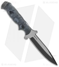 Dawson Knives Chief Fixed Blade Knife Black/Pewter Gray G-10 (5.1" Specter) 7 Dawson Knives Chief Fixed Blade Knife Black/Pewter Gray G-10 (5.1" Specter) -The Family Tools Shop Dawson Knives Chief 3V Specter Black TT BHQ 121079 jr spine