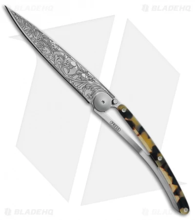 Deejo 27g Art Nouveau Tattoo Frame Lock Knife Turtle Polymer (3" Satin) 3 Deejo 27g Art Nouveau Tattoo Frame Lock Knife Turtle Polymer (3" Satin)