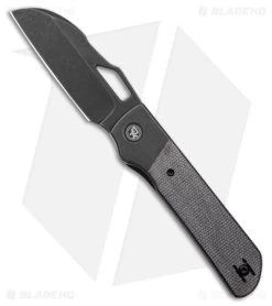 Divo Knives Stout Frame Lock Knife Titanium/Black Micarta (3" BW)