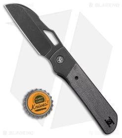 Divo Knives Stout Frame Lock Knife Titanium/Black Micarta (3" BW) -The Family Tools Shop Divo Knives Stout FL Ti Black Micarta Black Wash BHQ 176276 jr bottlecap