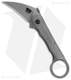 Driver Defense Custom Telson Folding Karambit Knife Titanium (2.25" Stonewash)