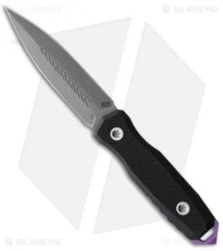 EOS Mini Thresher Fixed Blade Black G-10 Purple Spike (3" Sasha)