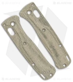 Flytanium Crossfade Scales For Benchmade Mini Bugout - Green Canvas Micarta