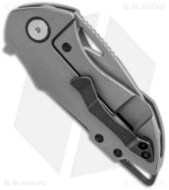 Grissom Knife And Tool Riverstone Frame Lock Knife Ti/Black Accents (2.5" SW) -The Family Tools Shop Grissom Knife and Tool Riverstone FL Ti Black Accents Satin BHQ 126412 jr side