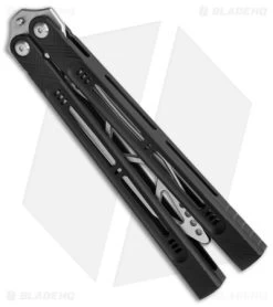 Heibel Knives Menace Balisong Trainer Black Aluminum (4.8" Satin) 8 Heibel Knives Menace Balisong Trainer Black Aluminum (4.8" Satin) -The Family Tools Shop Heibel Knives Menace Balisong Trainer Black BHQ 147585 jr side