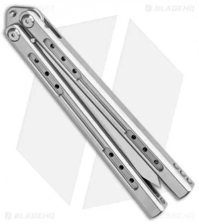 Heibel Knives Sapient Balisong Knife Satin Titanium (4.25" Beveled SW) #71 4 Heibel Knives Sapient Balisong Knife Satin Titanium (4.25" Beveled SW) #71 - Image 2