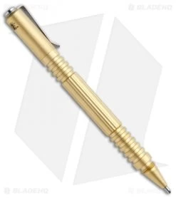 Hinderer Knives Brass Investigator Pen Bead Blasted 6 Hinderer Knives Brass Investigator Pen Bead Blasted -The Family Tools Shop Hinderer Knives Brass Investigator Pen BB BHQ 112646 jr open