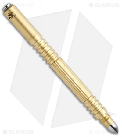 Hinderer Knives Brass Investigator Pen Bead Blasted 3 Hinderer Knives Brass Investigator Pen Bead Blasted