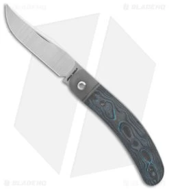 Jack Wolf Knives Javelina Jack Knife Fat Carbon CC Brittany Blue (2.83" Satin)