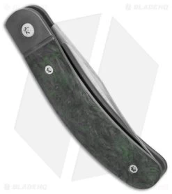 Jack Wolf Knives Javelina Jack Knife Fat Carbon Dark Matter Green (2.83" Satin) -The Family Tools Shop Jack Wolf Knives Javelina Jack Slipjoint Knife F Carb DM Green 2in Satin BHQ 141961 td side