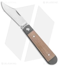 Jack Wolf Knives Little Bro Jack Slip Joint Knife Natural Micarta (2.7" Satin)
