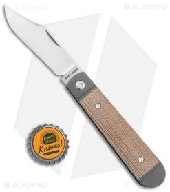 Jack Wolf Knives Little Bro Jack Slip Joint Knife Natural Micarta (2.7" Satin) -The Family Tools Shop Jack Wolf Knives Little Bro Jack SJ Knife Natural Micarta Satin BHQ 141946 jr bottlecap
