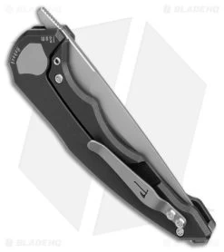 Jake Hoback Knives OneSam Frame Lock Knife Black SW Titanium(3.25" Stonewash) -The Family Tools Shop Jake Hoback Knives OneSam FL Black SW Ti SW BHQ 178976 jr side