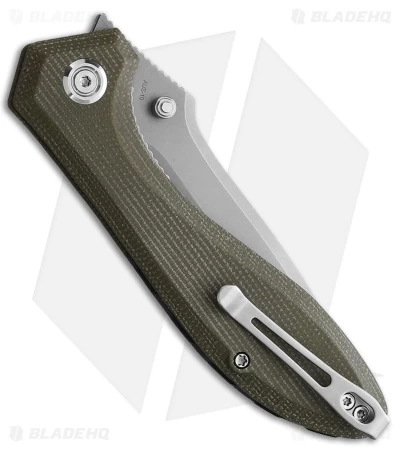 Kubey Ruckus Liner Lock Knife OD Green Micarta (3.5" BB) 4 Kubey Ruckus Liner Lock Knife OD Green Micarta (3.5" BB) - Image 2