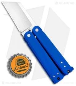 Nathan Dewey Custom Gremlin Mini Balisong Knife Blue G-10 (2" Satin) -The Family Tools Shop Nathan Dewey Custom Gremlin Mini Balisong Butterfly Knife Blue G 10 BHQ 75525 jr bottlecap