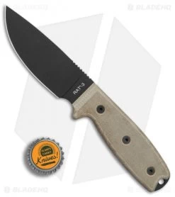 Ontario OKC RAT-3 Fixed Blade Knife Tan Micarta (3.6" Black) 8665 9 Ontario OKC RAT-3 Fixed Blade Knife Tan Micarta (3.6" Black) 8665 -The Family Tools Shop Ontario RAT 3 black sheath black plain BHQ 75456 er bottlecap