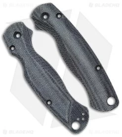 Flytanium Custom Black Canvas Micarta Lotus Scales For Spyderco Paramilitary 2