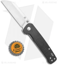 QSP Penguin Liner Lock Knife Black G-10/Carbon Fiber (3.12" Satin D2) -The Family Tools Shop QSP Knife Penguin LL CF Overlay G 10 Satin QS130 E BHQ 120235 jr bottlecap