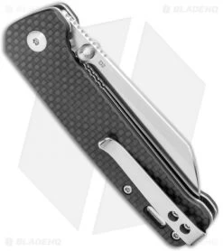 QSP Penguin Liner Lock Knife Black G-10/Carbon Fiber (3.12" Satin D2) -The Family Tools Shop QSP Knife Penguin LL CF Overlay G 10 Satin QS130 E BHQ 120235 jr side