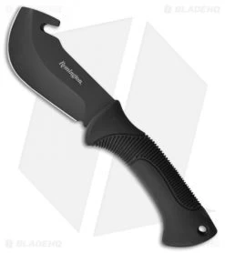 Remington Hunting Knife Gut Hook Fixed Blade Knife Black (4.5" Black)