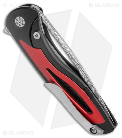 Sharp By Design Apex Frame Lock Knife Black/Red Titanium (3.5" Damasteel) 5 Sharp By Design Apex Frame Lock Knife Black/Red Titanium (3.5" Damasteel) - Image 3