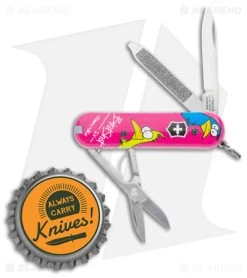 Victorinox Classic SD Swiss Army Knife Blade HQ/Frankie & Bird Exclusive - Pink -The Family Tools Shop Victorinox Classic SD Swiss Army Knife Blade HQ Frankie and Bird Exclusive Pink BHQ 147744 jr bottlecap