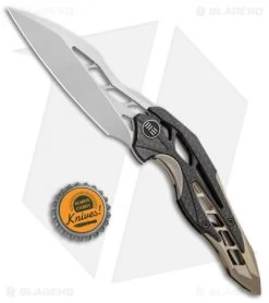WE Knife Co. Isham Arrakis Knife Champagne Ti/CF (3.5" Stonewash) 906CF-A -The Family Tools Shop WE Knife Co Isham Arrakis Champagne Ti CF SW 906CF A BHQ 96057 jr bottlecap
