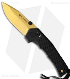 Willumsen Copenhagen Zero7 Cross Bar Knife Black GFN (3.5" Gold)