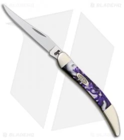 Case Small Texas Toothpick 3.00" Purple Swirl Corelon 910096PP