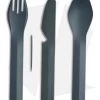 Human Gear GoBites Trio 3 Piece Camp Utensil Set (Gray) HUM0420