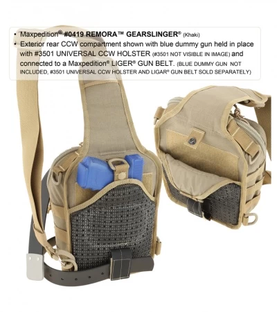 Maxpedition Remora Gearslinger Khaki Shoulder Utility Pack Bag 0419K 4 Maxpedition Remora Gearslinger Khaki Shoulder Utility Pack Bag 0419K - Image 2